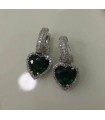 Earrings green heart.